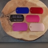 Gekleurde ID plaat dog-tag aluminium incl. ketting