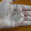 Edelstaal hanger met peace symbool