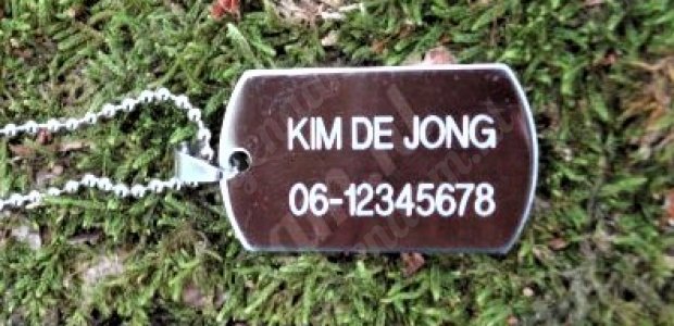 ID dog tag identiteitsplaatje met ketting