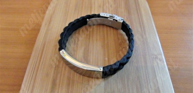 Armband staal en siliconen band extra breed